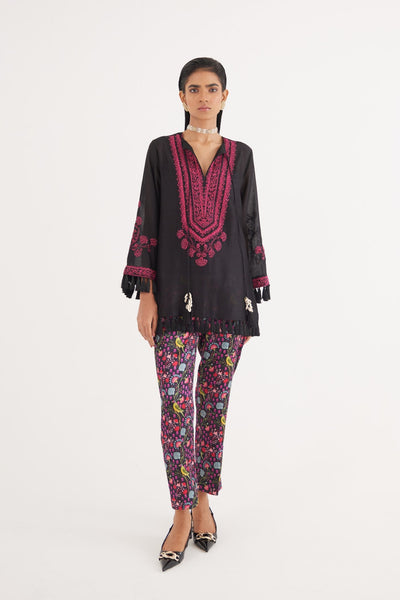 Black Mashroo Parrot Print Pant