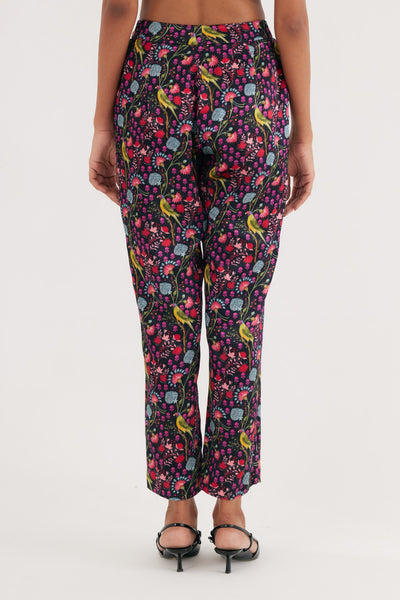 Black Mashroo Parrot Print Pant