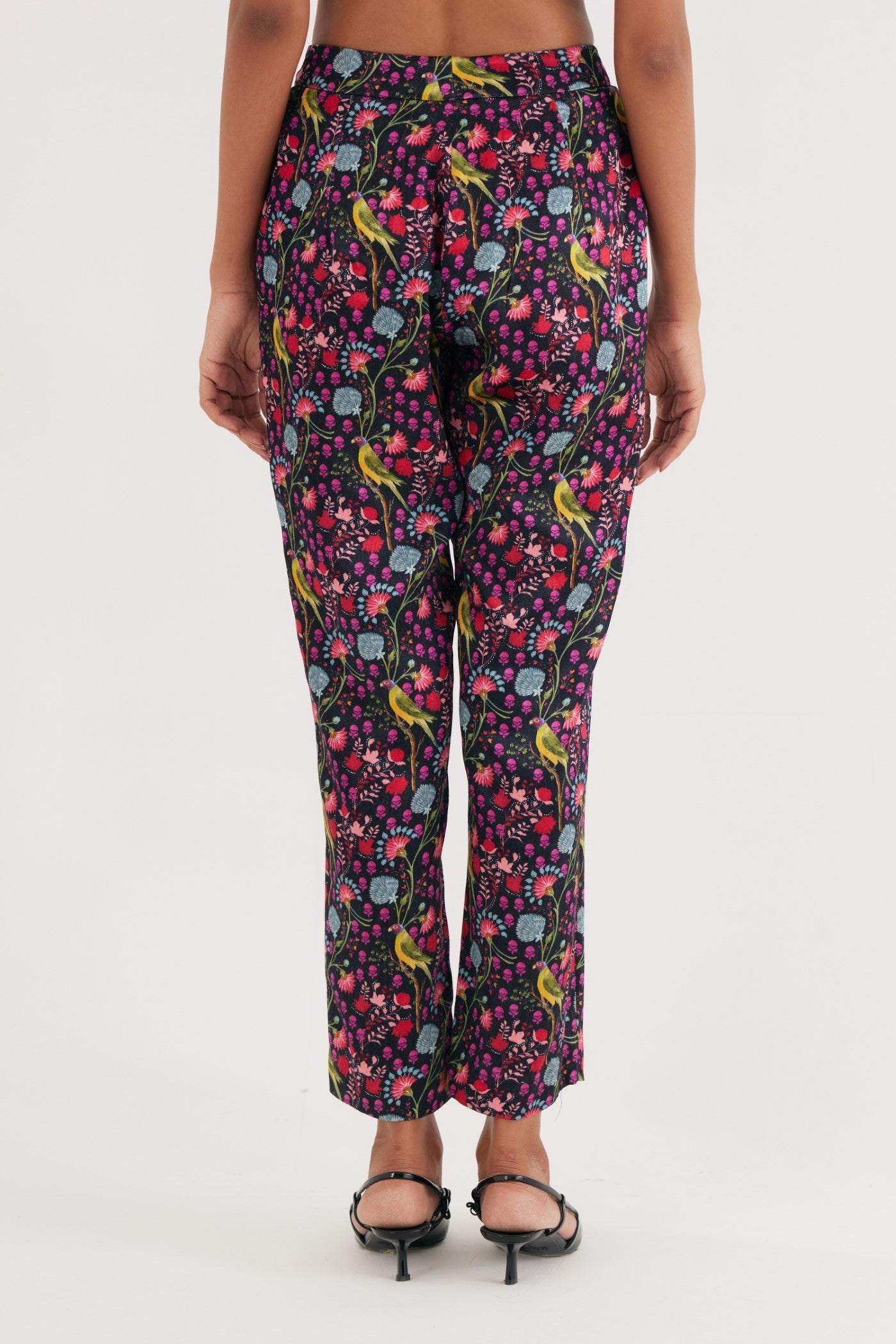 Black Mashroo Parrot Print Pant