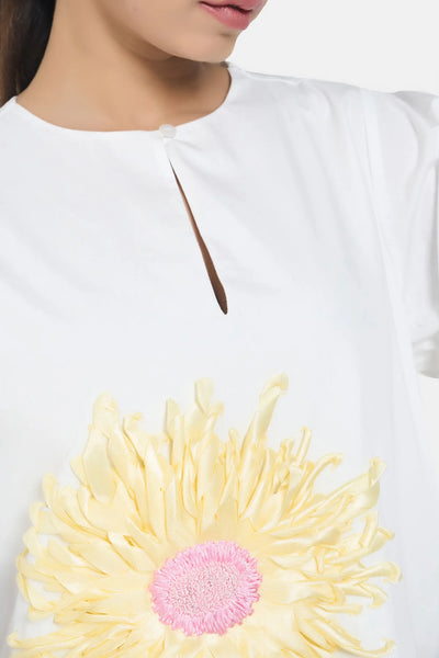 White Ribbon Summer Shift Dress