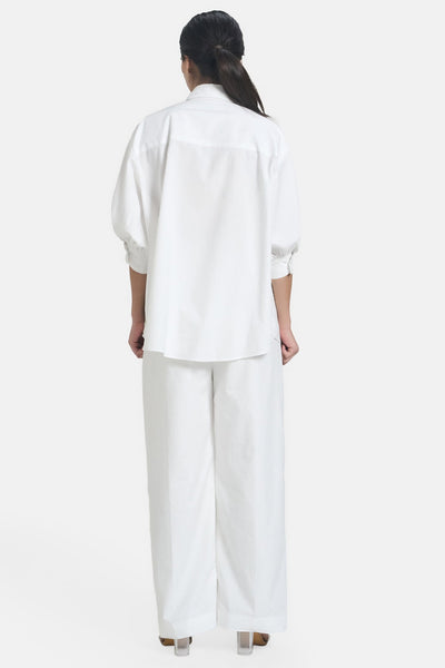 White Lotus Oversized Embroidered Shirt