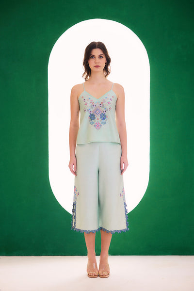 Mint Embroidered Dreamer Culottes