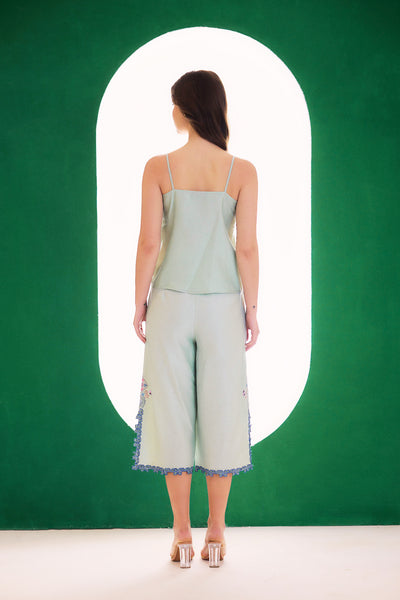 Mint Embroidered Dreamer Cape Set