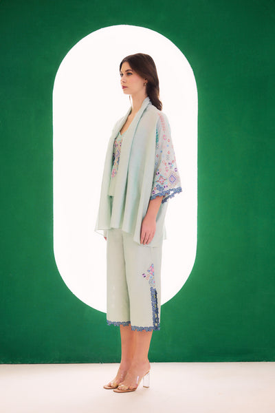 Mint Embroidered Dreamer Cape