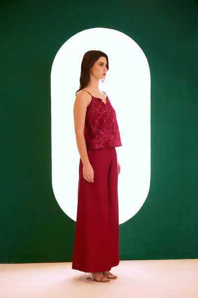 Berry  Zealous Embroidered Cape Set