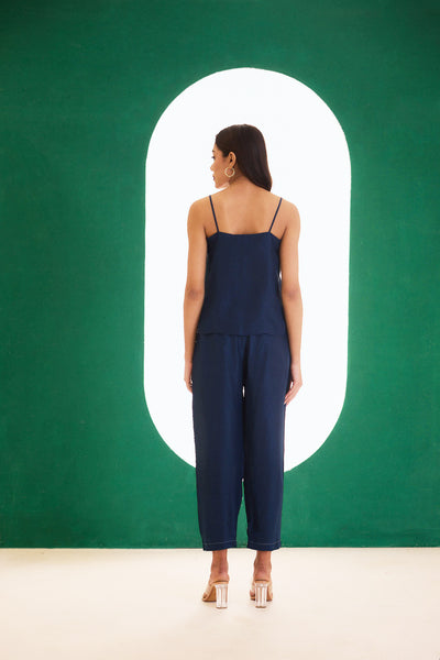 Midnight Blue Optimist Silk Pants