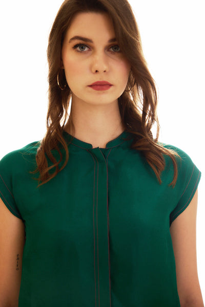 Emerald Green Visionary Silk Top