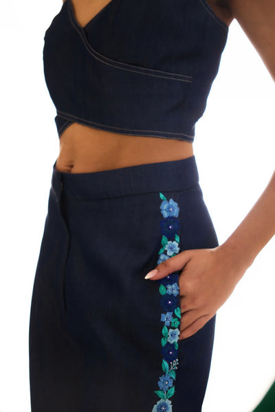Denim Embroidered Utopian Pants