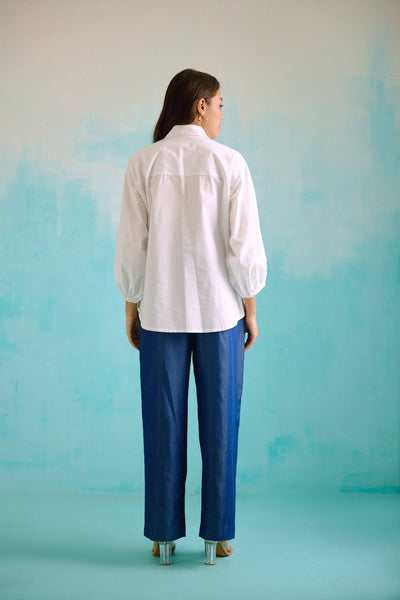 White Idealist Embroidered Oversized Shirt