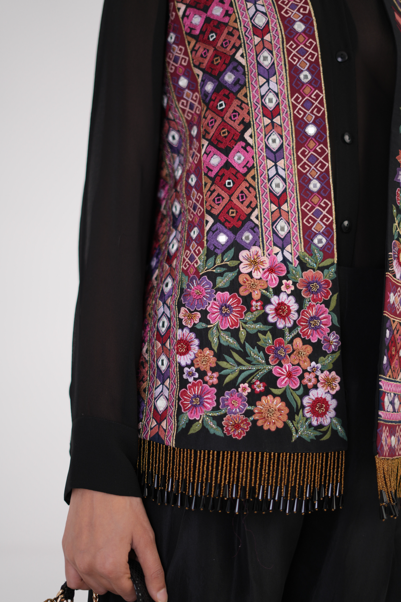 Opulent silk pleated pants