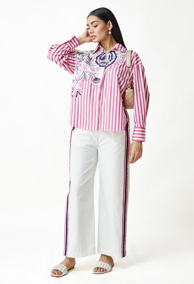 Ella Floral Stripe Shirt & Pant Set