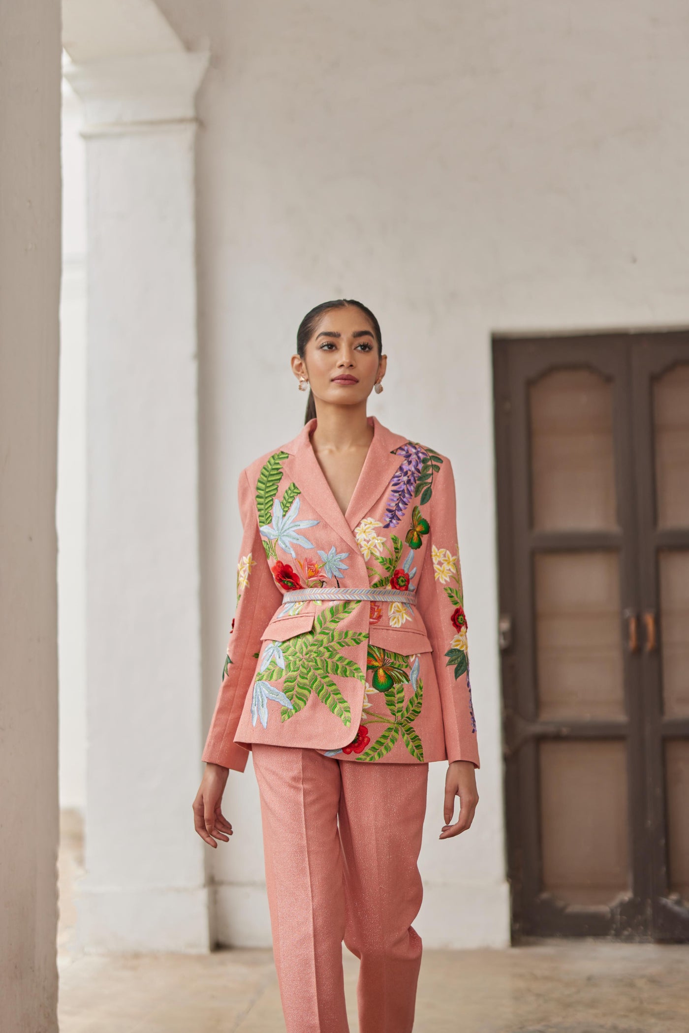 Peach Peony Tropical Dream Jacket Set