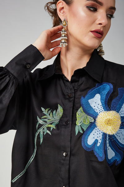 Blue Poppy Oversized Shirt