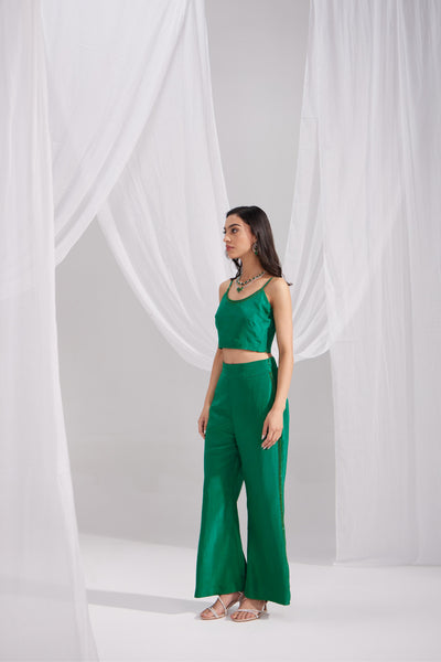 Golden Organza Jewel Embroidered Jacket Set