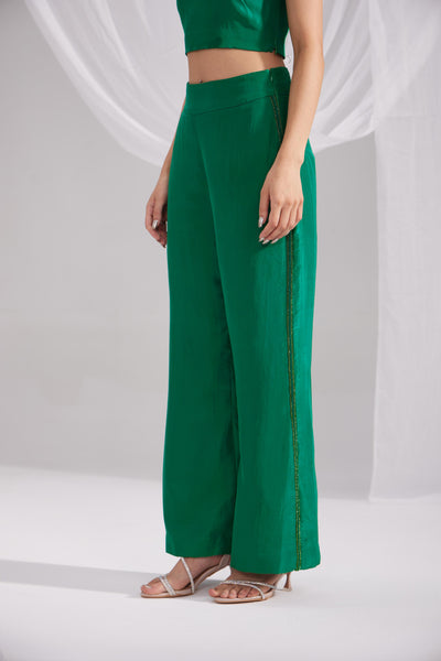 Golden Organza Jewel Embroidered Jacket Set