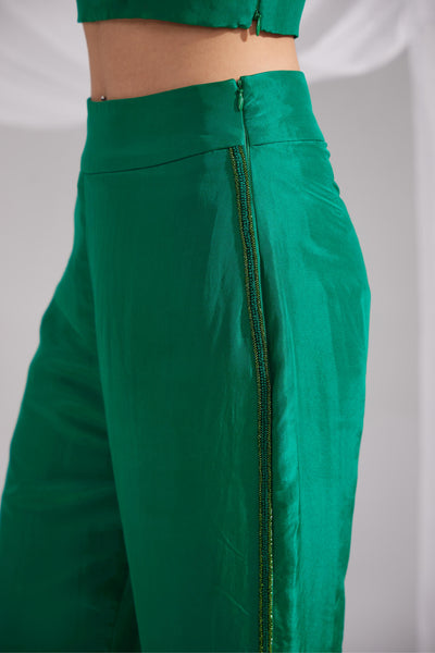 Golden Organza Jewel Embroidered Jacket Set