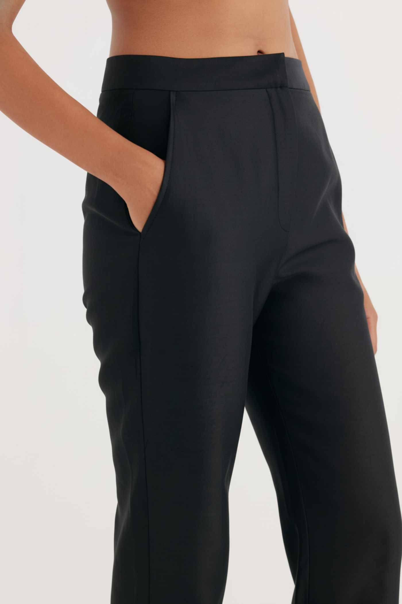 Black Silk Chanderi Embroidered Temple Jacket and Flared Pant Set