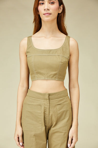 Khaki Cotton Bustier