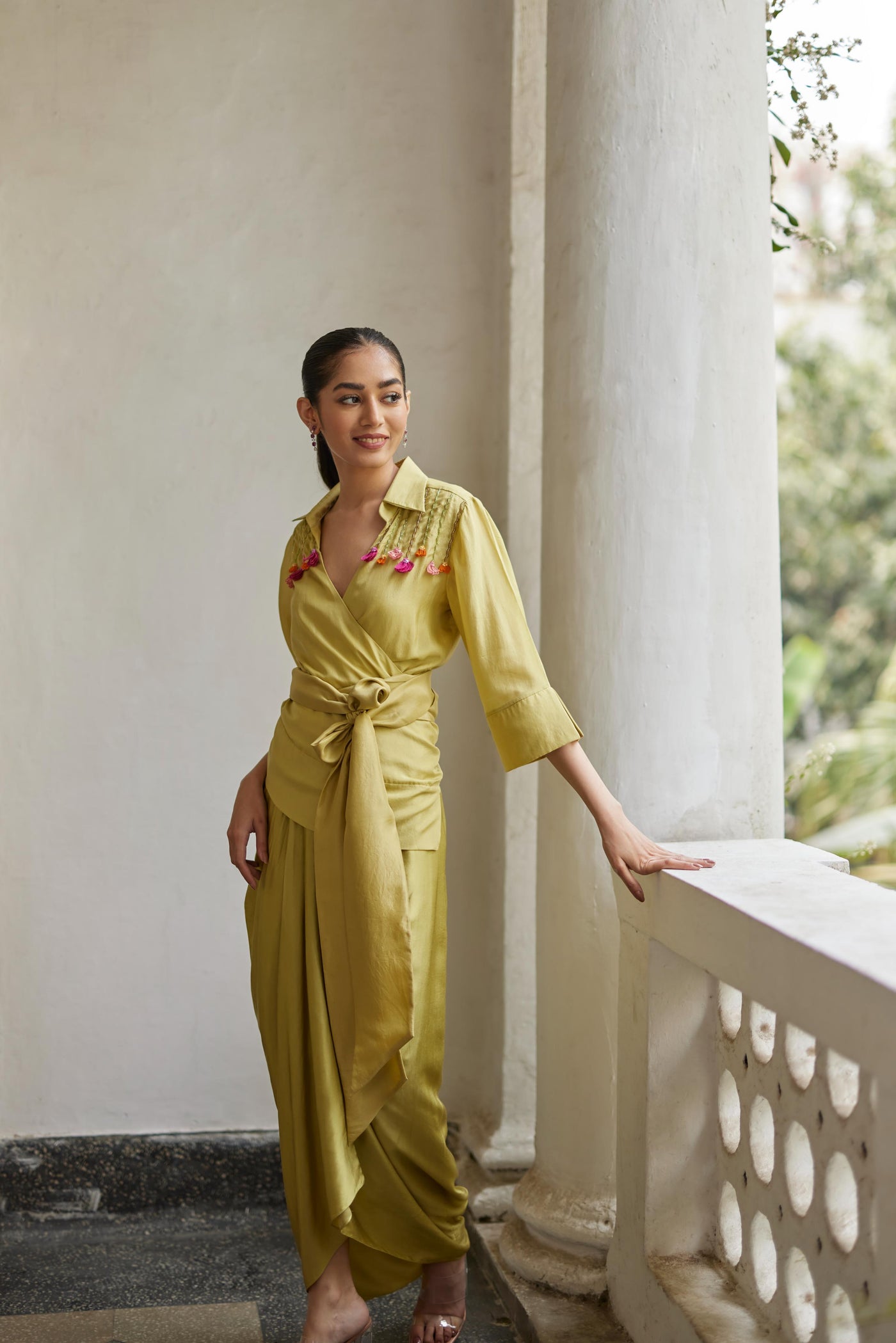 Leek Green Wrap Shirt