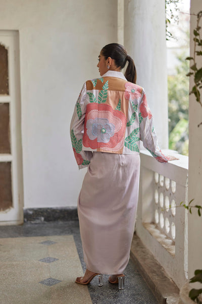 Lilac Floral Drape Skirt