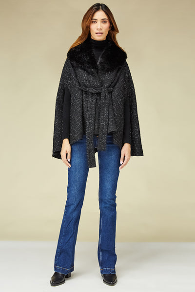 Black Tweed Cape