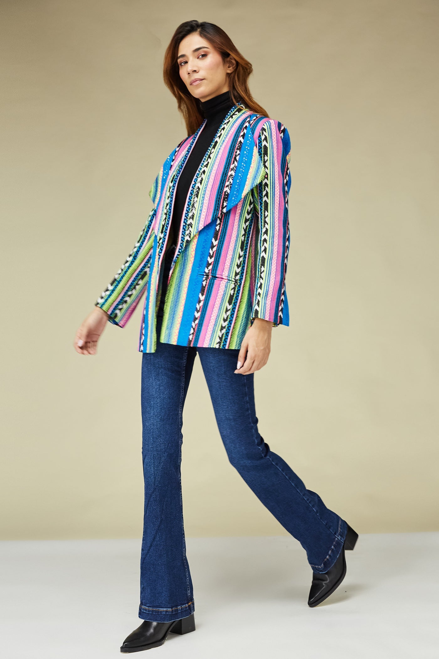 Blue Stripe Handloom Jacket, BeTrue, Be True