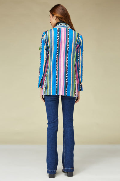 Blue Stripe Handloom Jacket, BeTrue, Be True