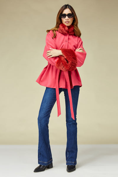 Hot Pink Woolen Cape