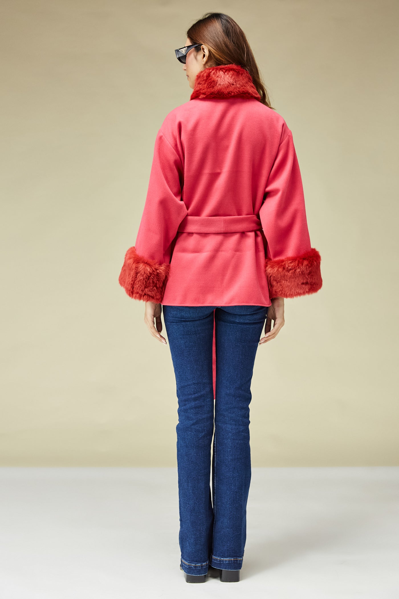 Hot Pink Woolen Cape