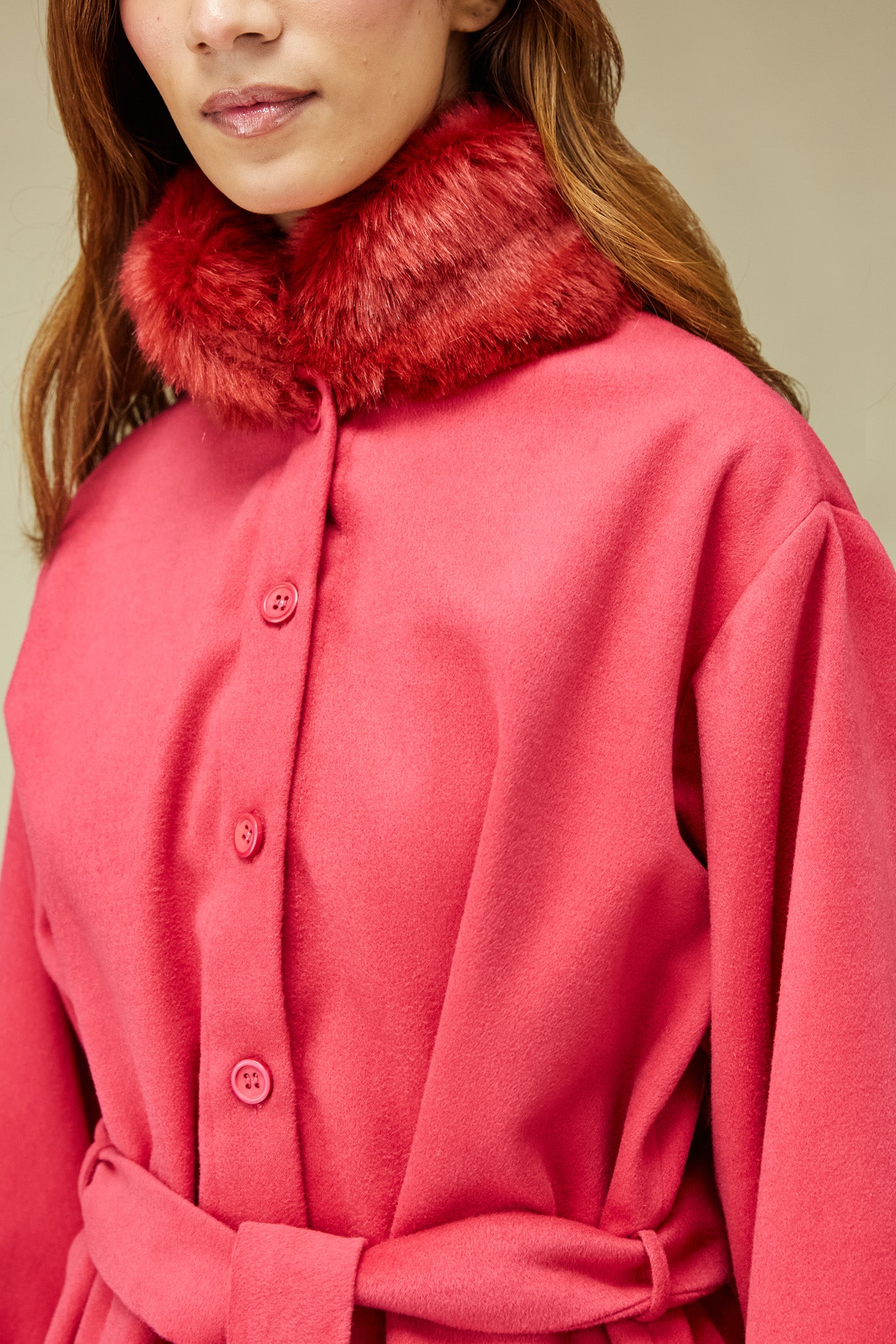 Hot Pink Woolen Cape