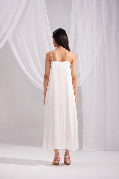 Pearl White Silk Dress