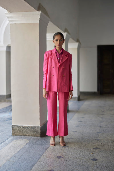 Pink Coronation Linen Jacket Set