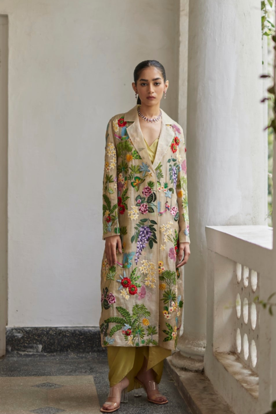 Golden Zari Embroidered Garden Jacket