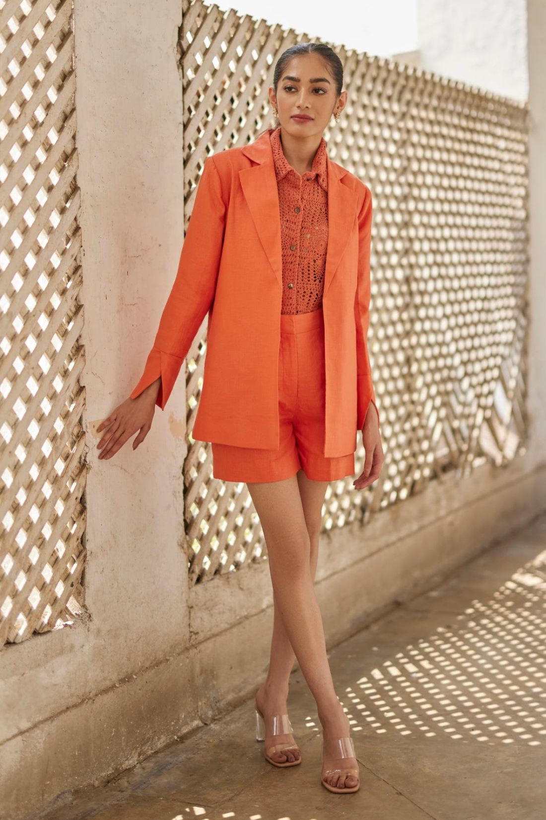 Rust Peony Linen Jacket