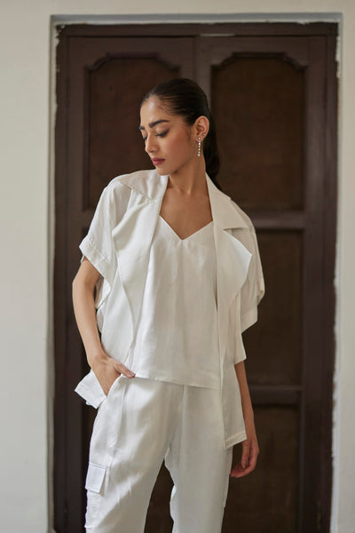 White Silk Safari Set