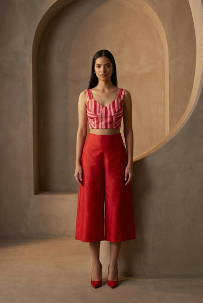 Red Happy Stripes Bustier