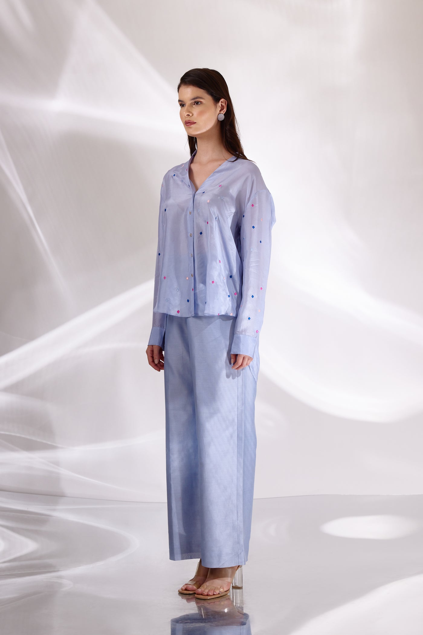 Blue Poppins Oversized Shirt