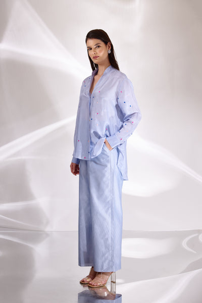 Blue Poppins Oversized Shirt