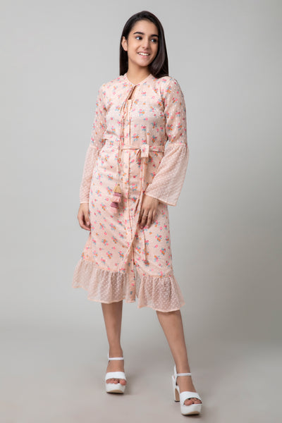 Peach Pie Sundress, beautiful peach dress is a classic style in a floral pattern, BeTrue, Be True