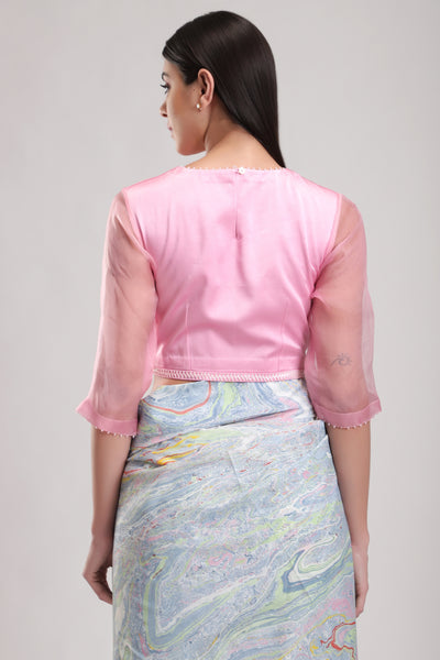 Pink Artistry Blouse, To all your plain sarees, Marble fabric is hand crafted, BeTrue, Be True