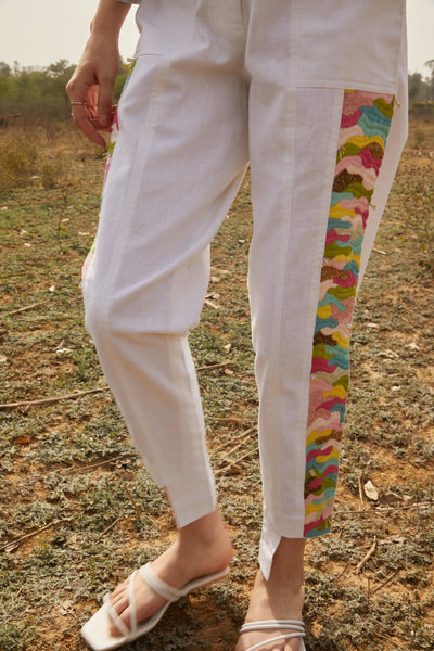 Camo Panel Pants, linen pants are casual yet trendy, hand embroidery, BeTrue, Be True