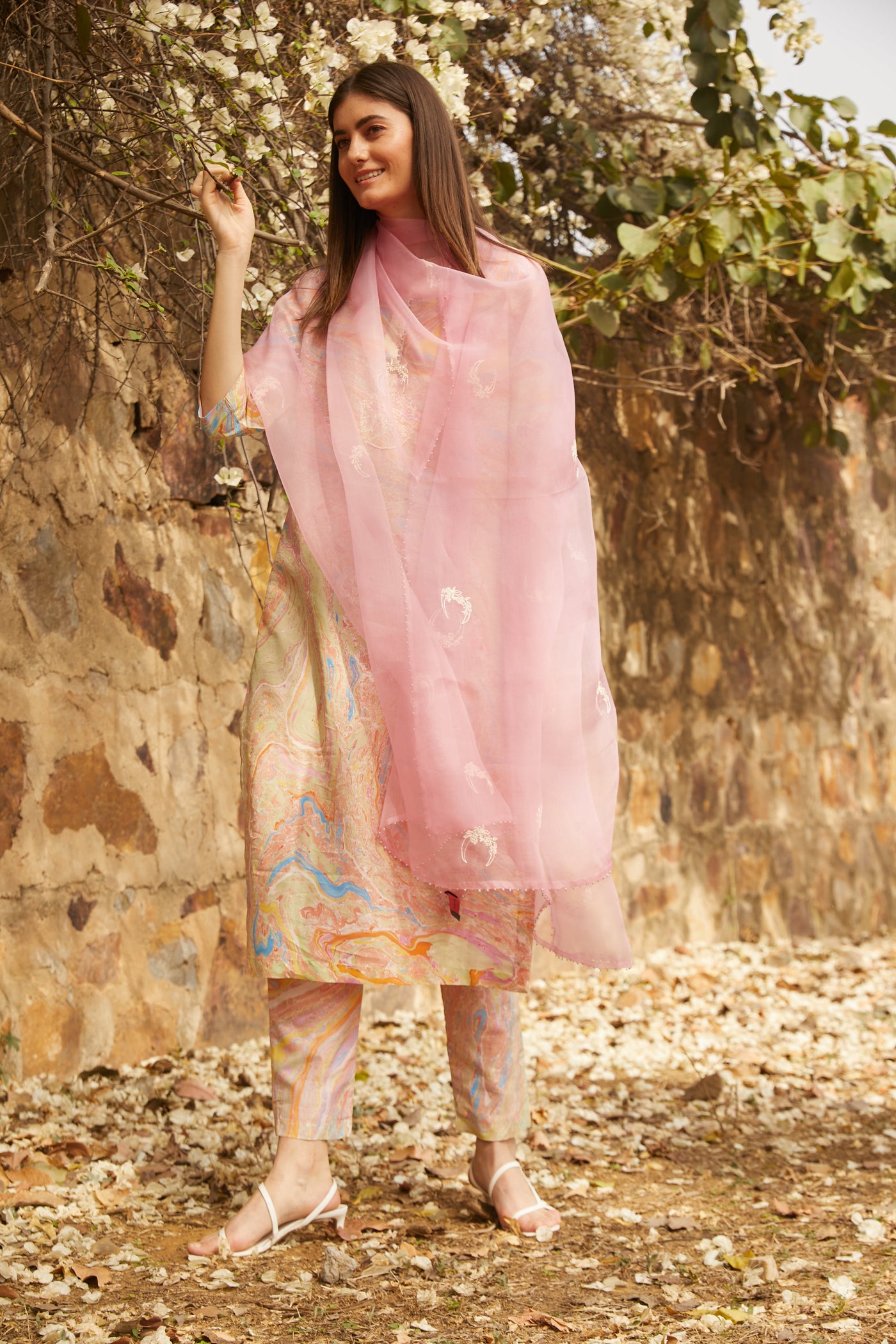 Blush Pink Inde Dupatta, hand embroidery, Resham and beads, evergreen light pink dupatta, BeTrue, Be True