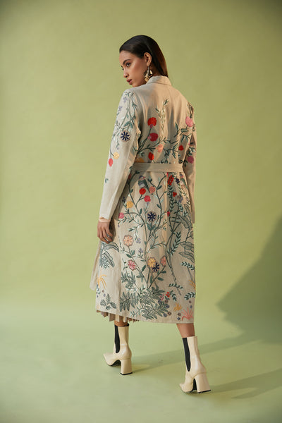 Retro Floral Trench