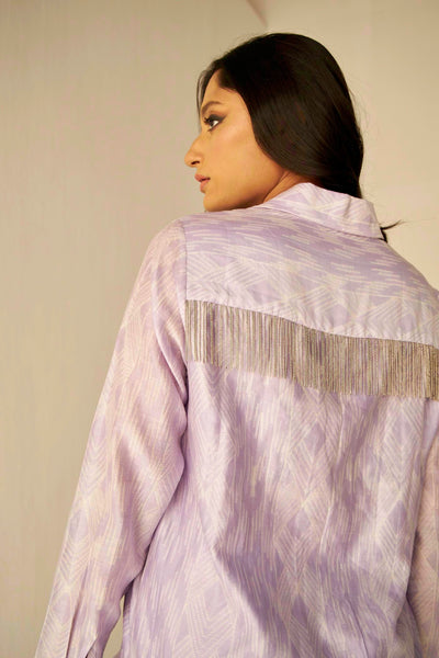 Lilac- Bliss Shibori Shirt And Pants Set, exclsive hand dyed shibori, BeTrue, Be True